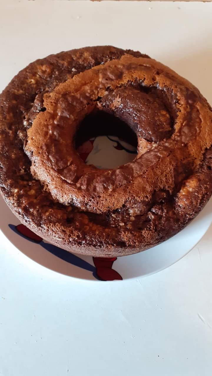 Bolo de Mármore de Iogurte com chocolate